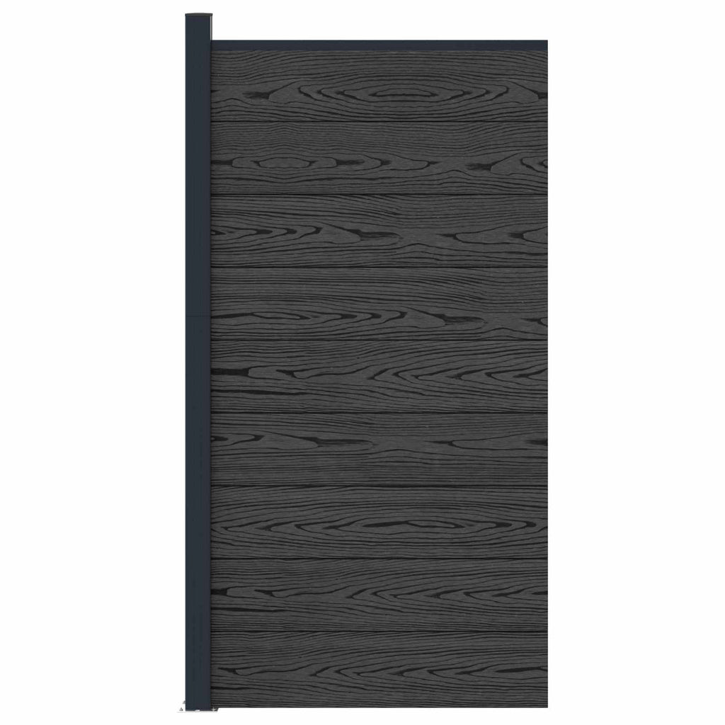 vidaXL Panel ogrodzeniowy WPC i aluminium Czarny