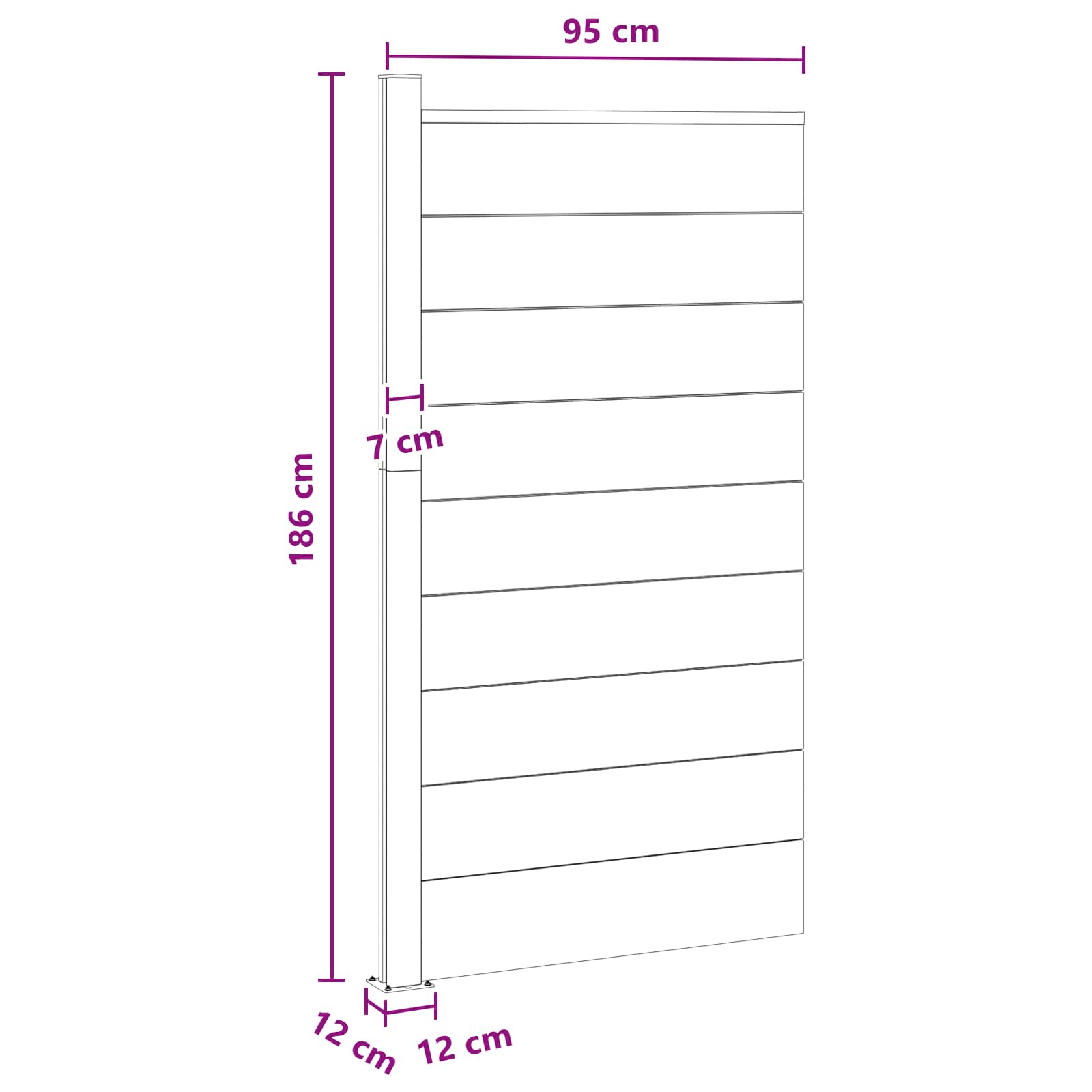 vidaXL Panel ogrodzeniowy WPC i aluminium Czarny