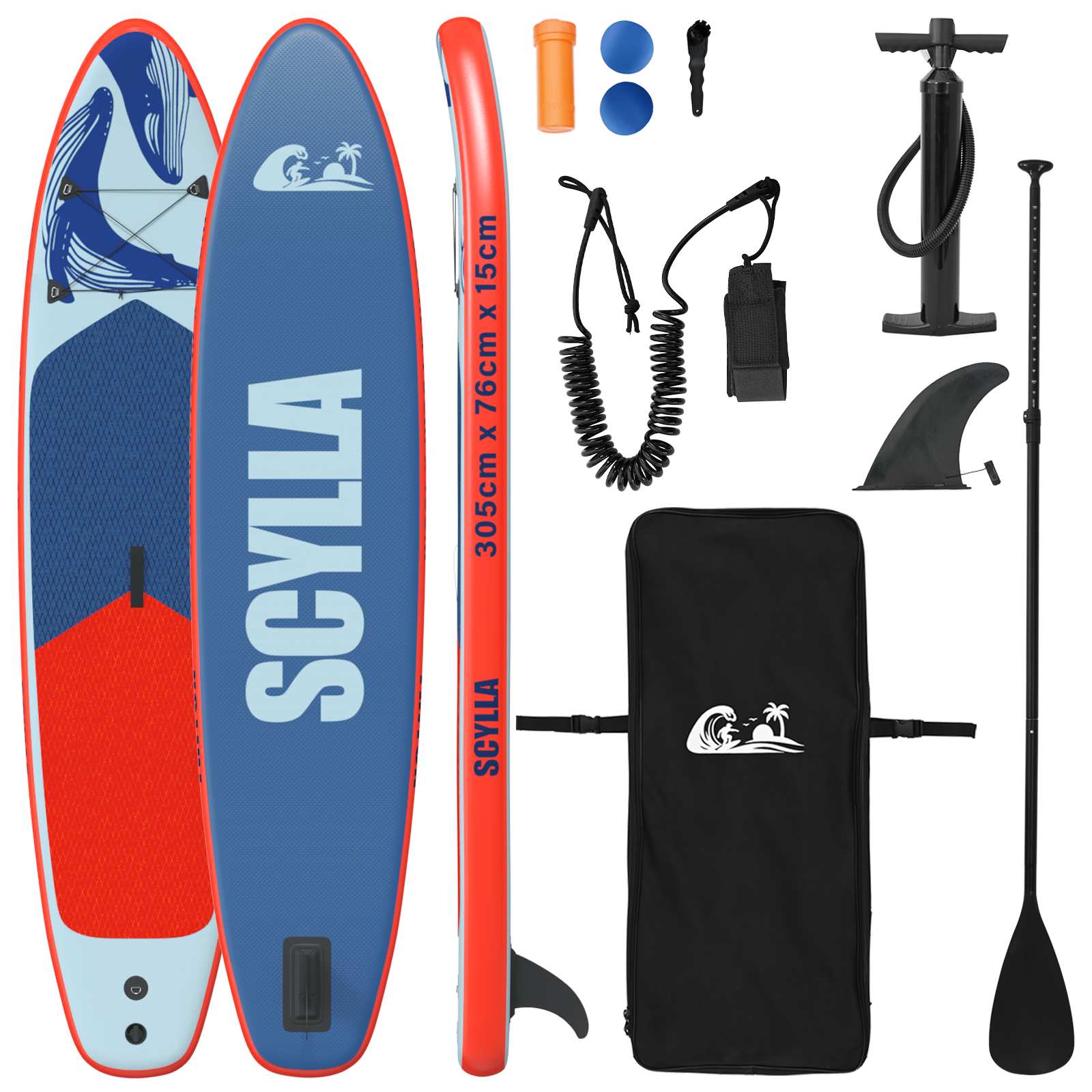 vidaXL Nadmuchiwany Paddle Board Stand Up SCYLLA 305 x 76 x 15 cm dla