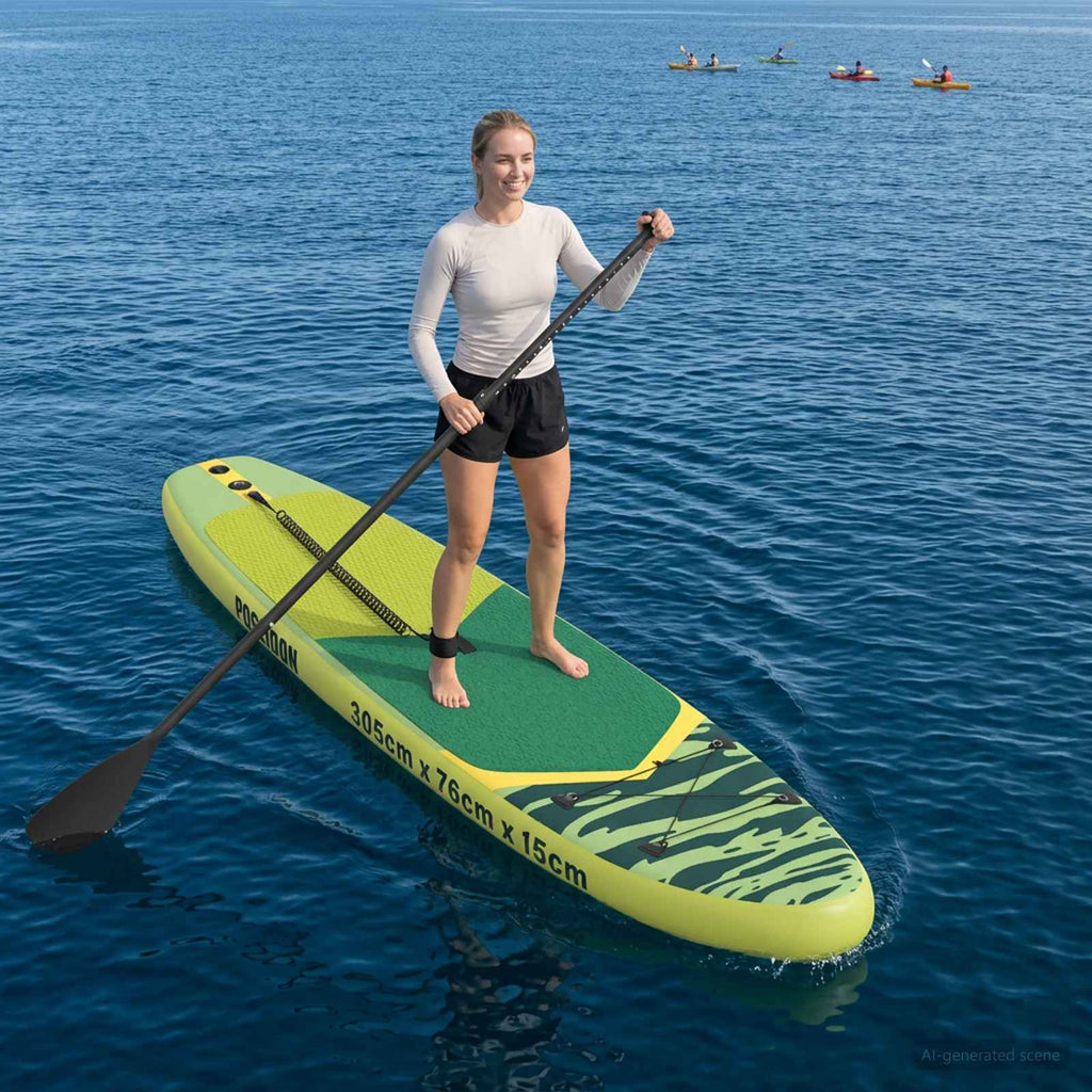 vidaXL Nadmuchiwany Paddle Board POSEIDON 305 x 76 x 15 cm zielony dla