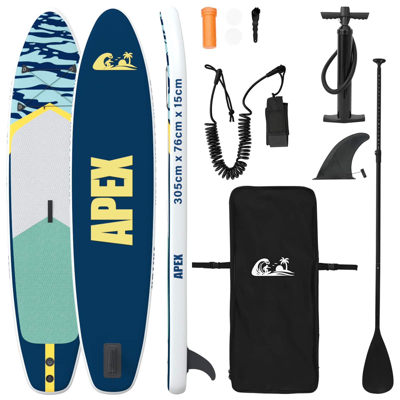 vidaXL Nadmuchiwany Paddle Board APEX 305 x 76 x 15 cm niebieski dla