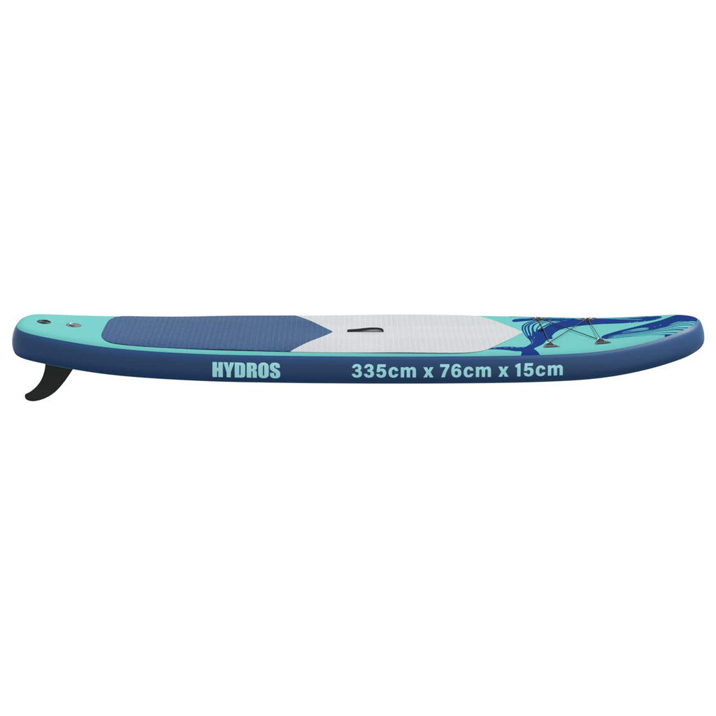 vidaXL Wdmuchiwana deska SUP HYDROS 335 x 76 x 15 cm Turkusowy dla