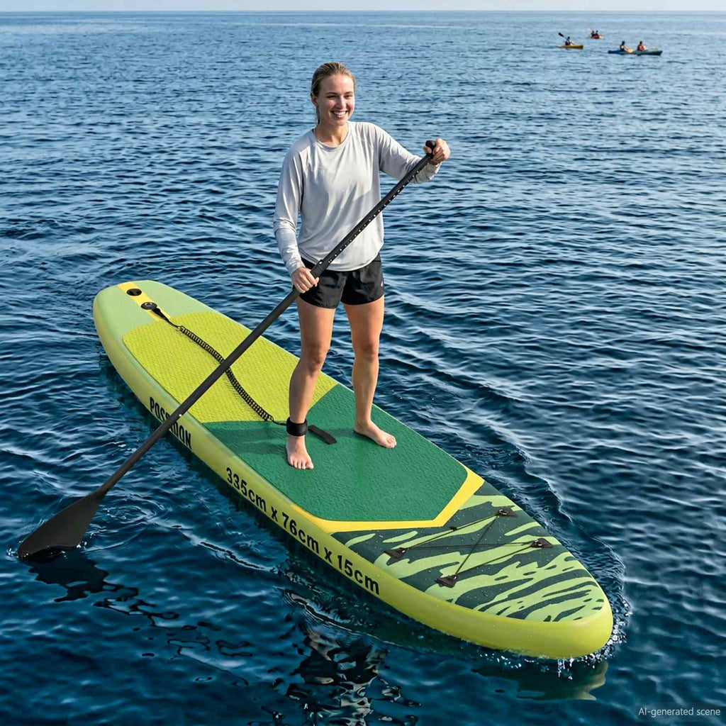 vidaXL Nadmuchiwany Paddle Board POSEIDON Zielony 335 x 76 x 15 cm PVC