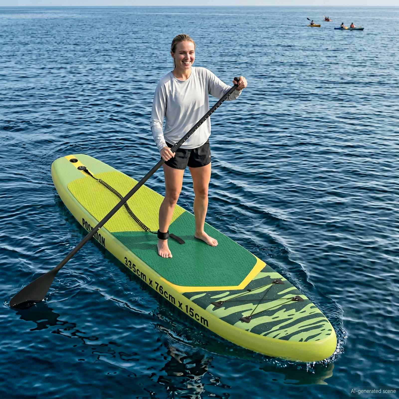 vidaXL Nadmuchiwany Paddle Board POSEIDON Zielony 335 x 76 x 15 cm PVC