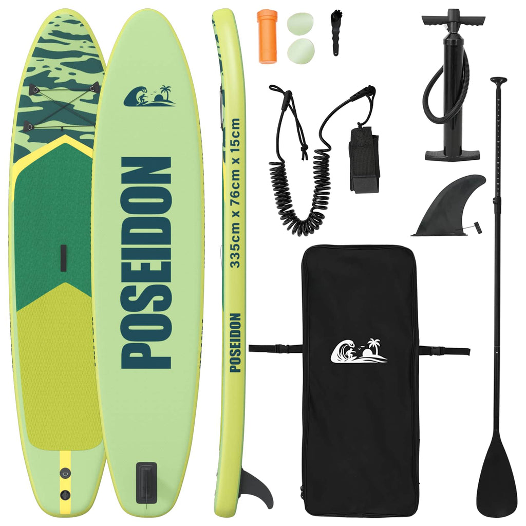 vidaXL Nadmuchiwany Paddle Board POSEIDON Zielony 335 x 76 x 15 cm PVC