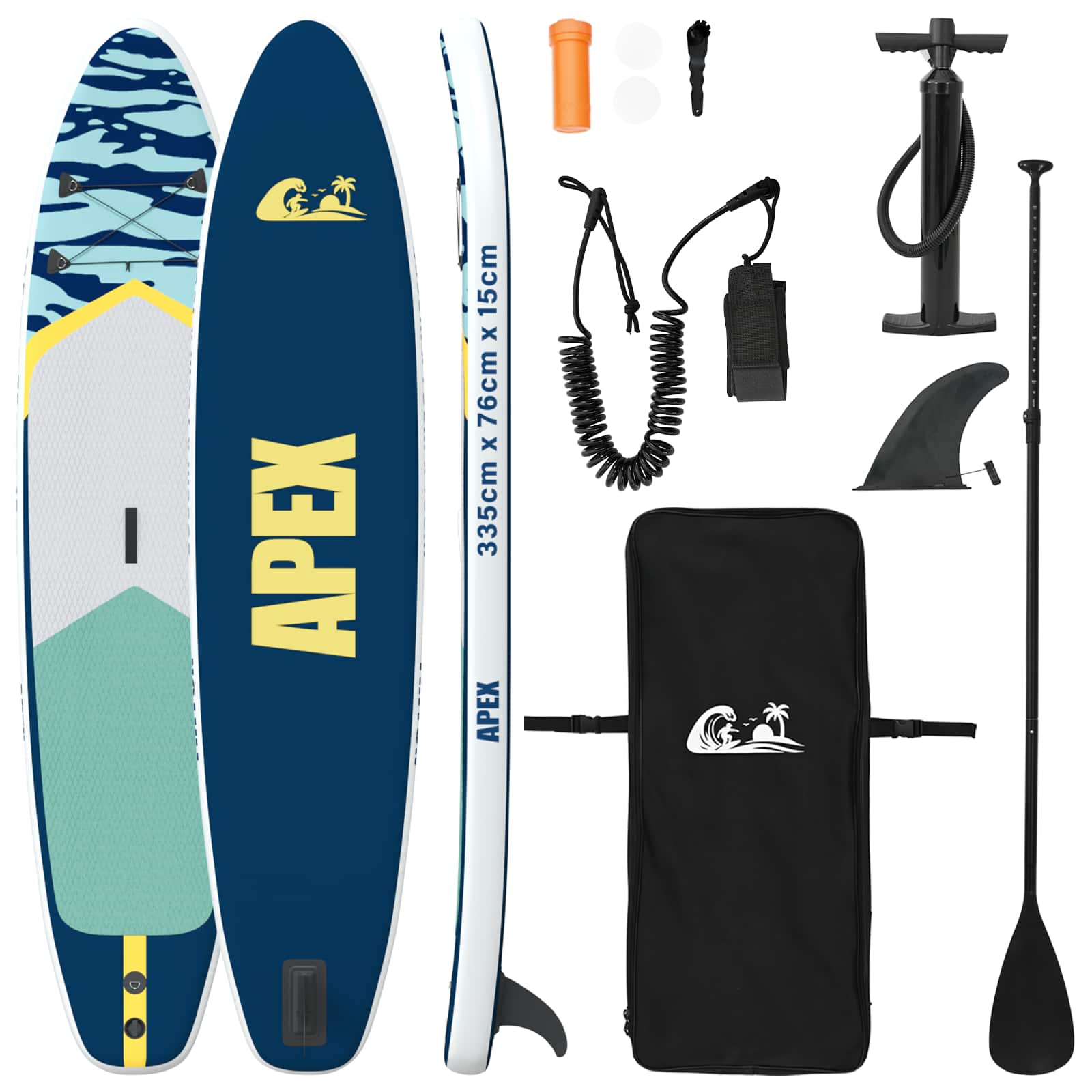 vidaXL Nadmuchiwany Paddle Board APEX 335 x 76 x 15 cm niebieski dla