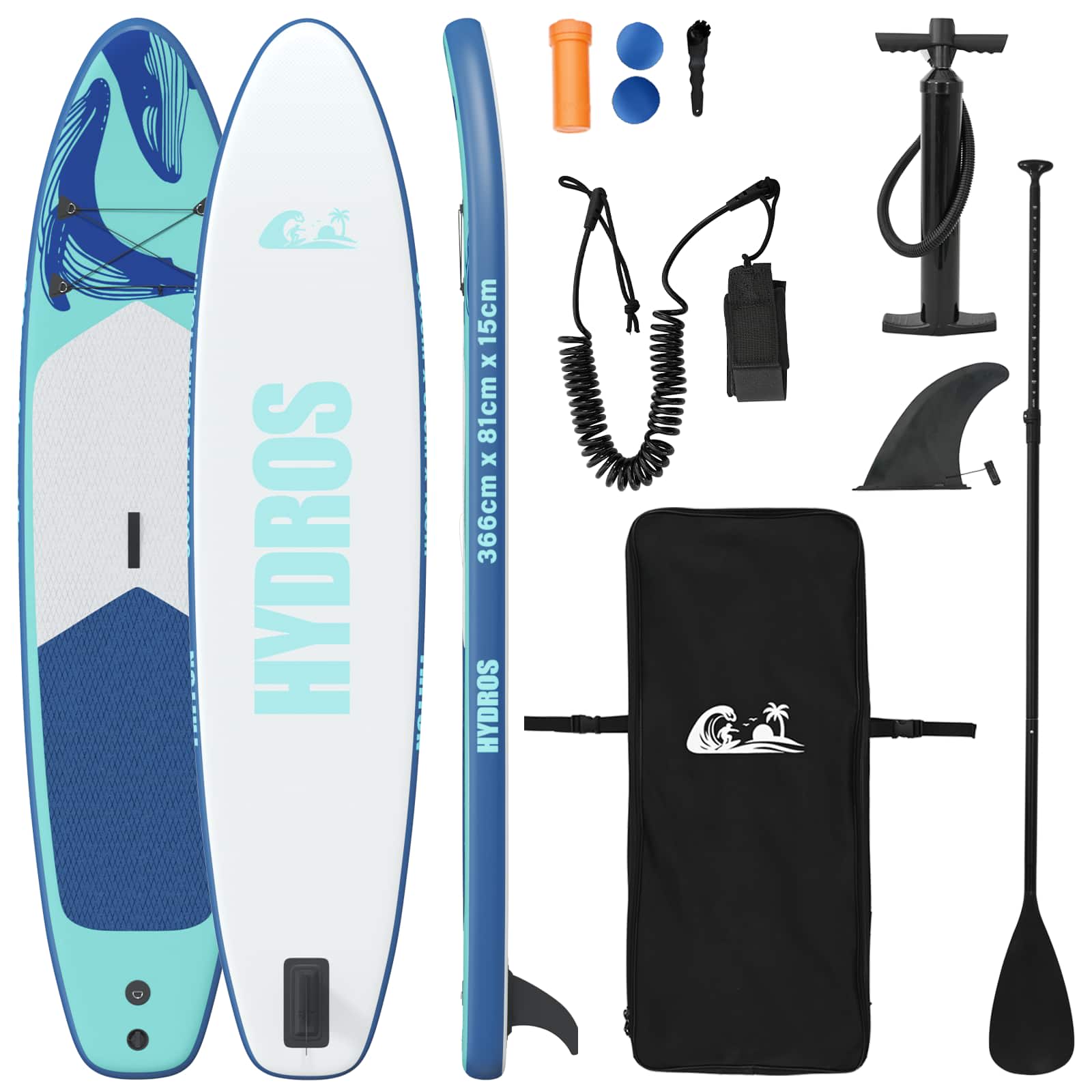 vidaXL Nadmuchiwana deska do paddleboardingu HYDROS 366 x 81 x 15 cm