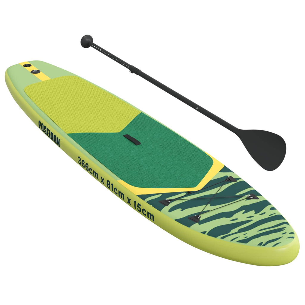vidaXL Nadmuchiwany Paddle Board POSEIDON 366 x 81 x 15 cm zielony dla