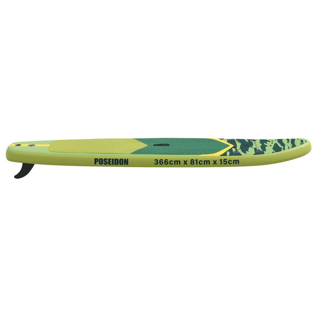 vidaXL Nadmuchiwany Paddle Board POSEIDON 366 x 81 x 15 cm zielony dla