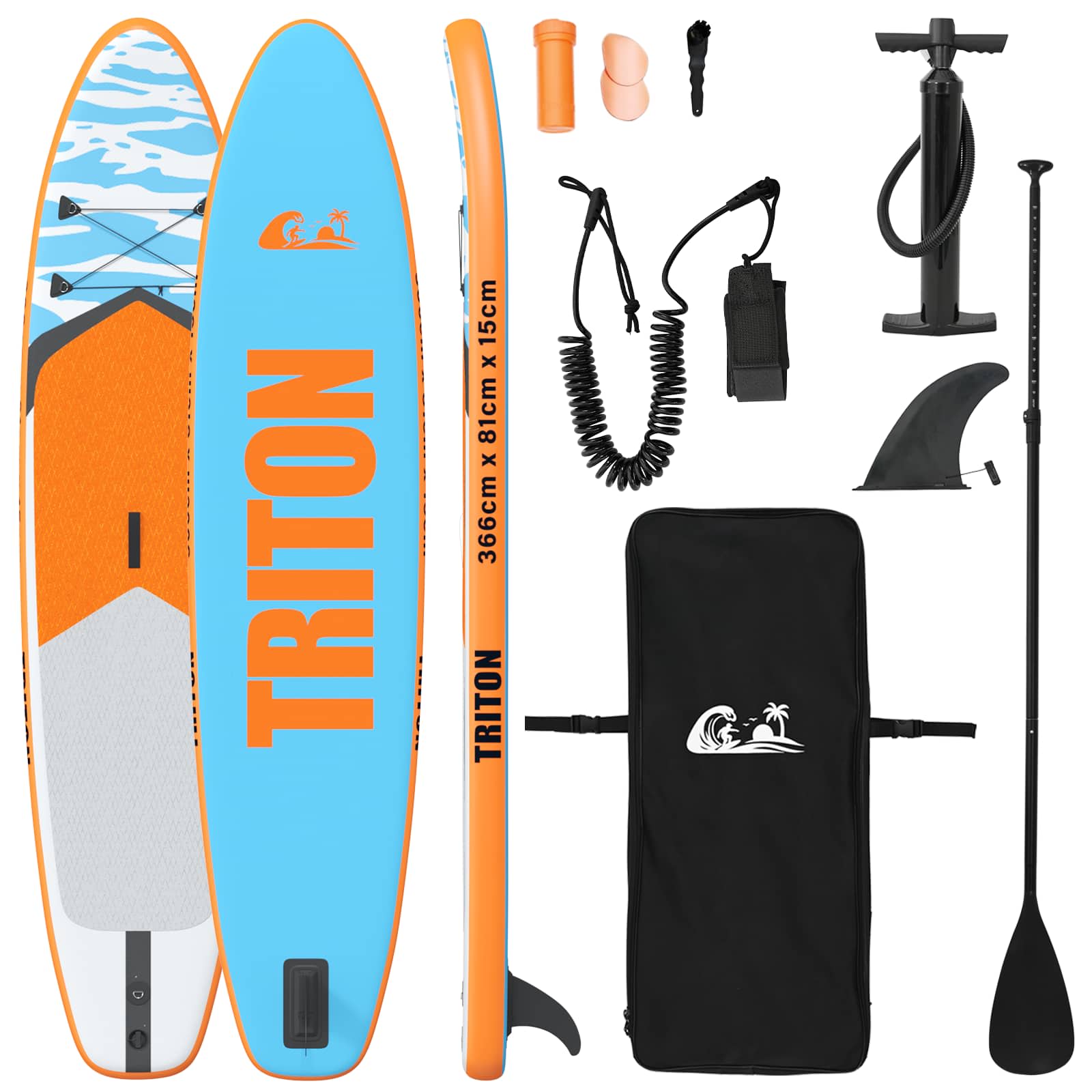 vidaXL Nadmuchiwany Paddle Board TRITON 366 x 81 x 15 cm niebieski dla