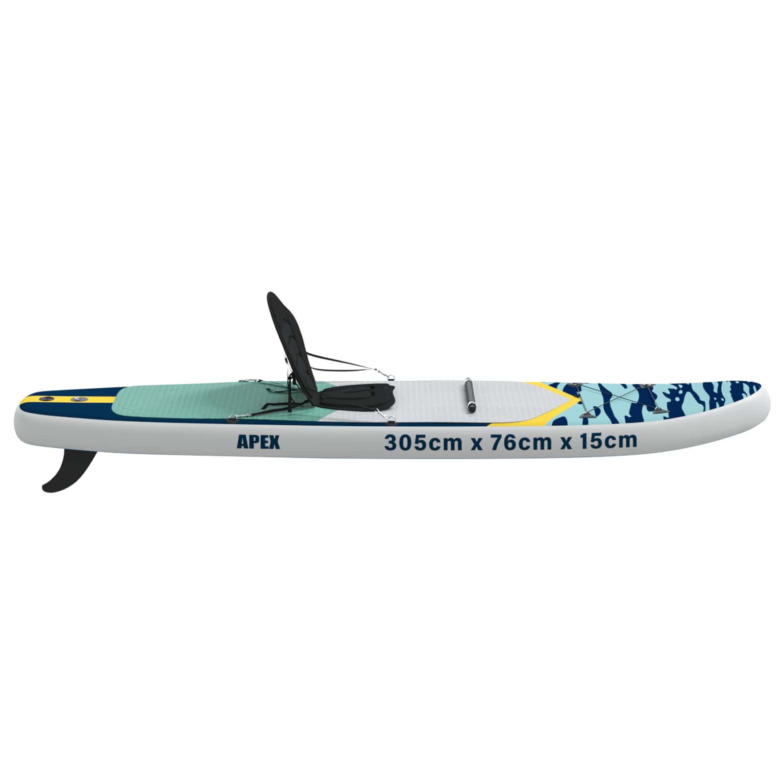 vidaXL Deska SUP z siedziskiem 2-w-1 APEX 305 x 76 x 15 cm niebieski