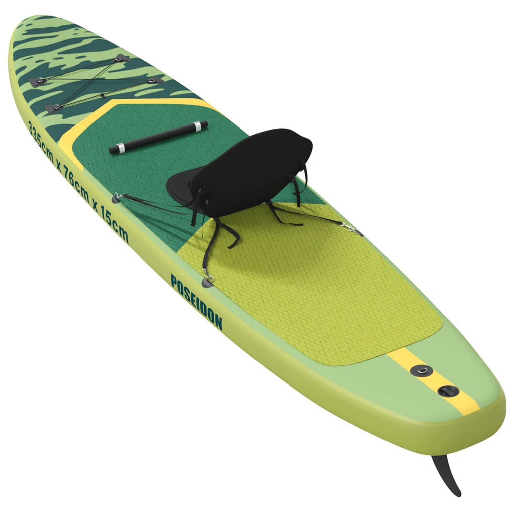 vidaXL Deska SUP z siedziskiem 2-w-1 POSEIDON 335 x 76 x 15 cm zielony