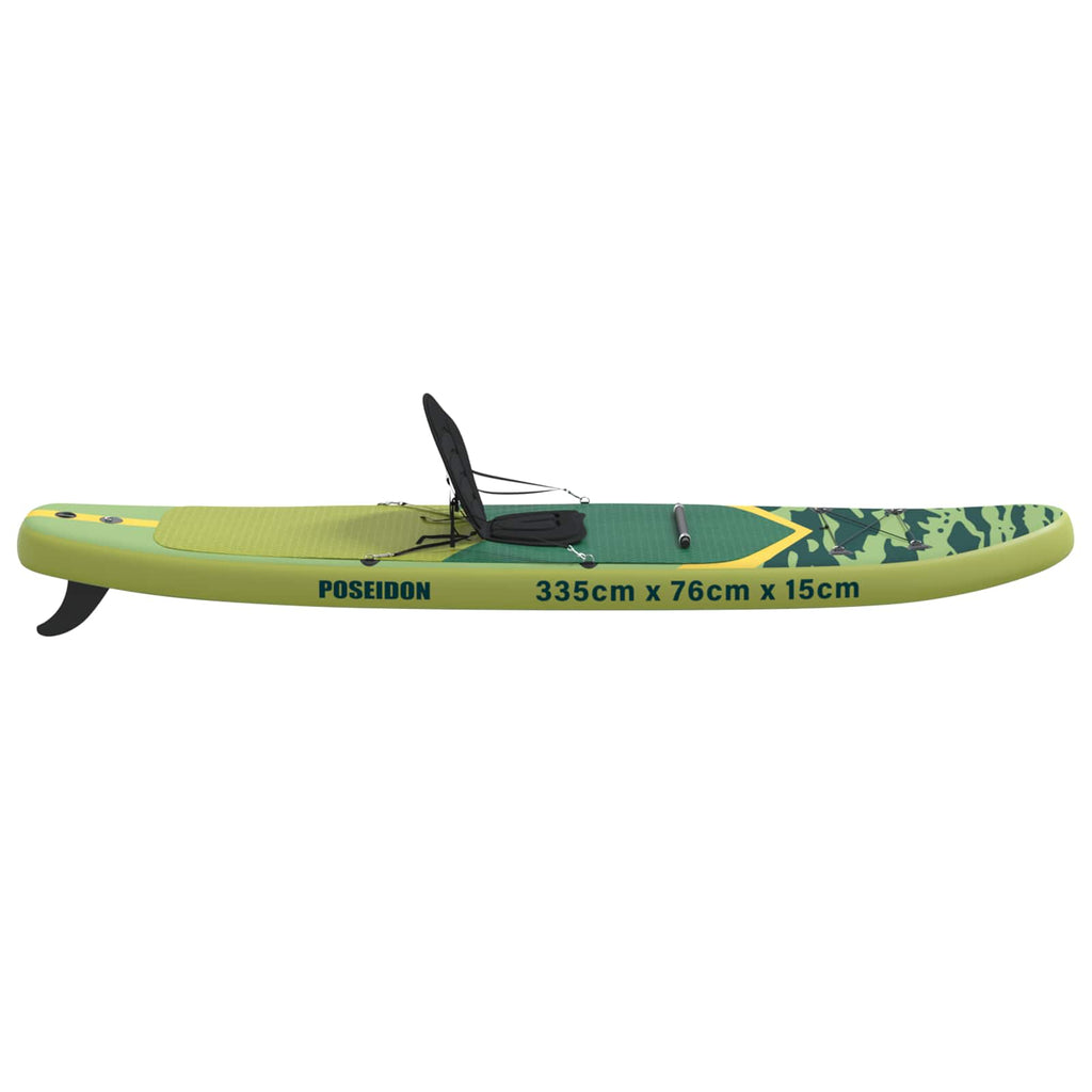 vidaXL Deska SUP z siedziskiem 2-w-1 POSEIDON 335 x 76 x 15 cm zielony