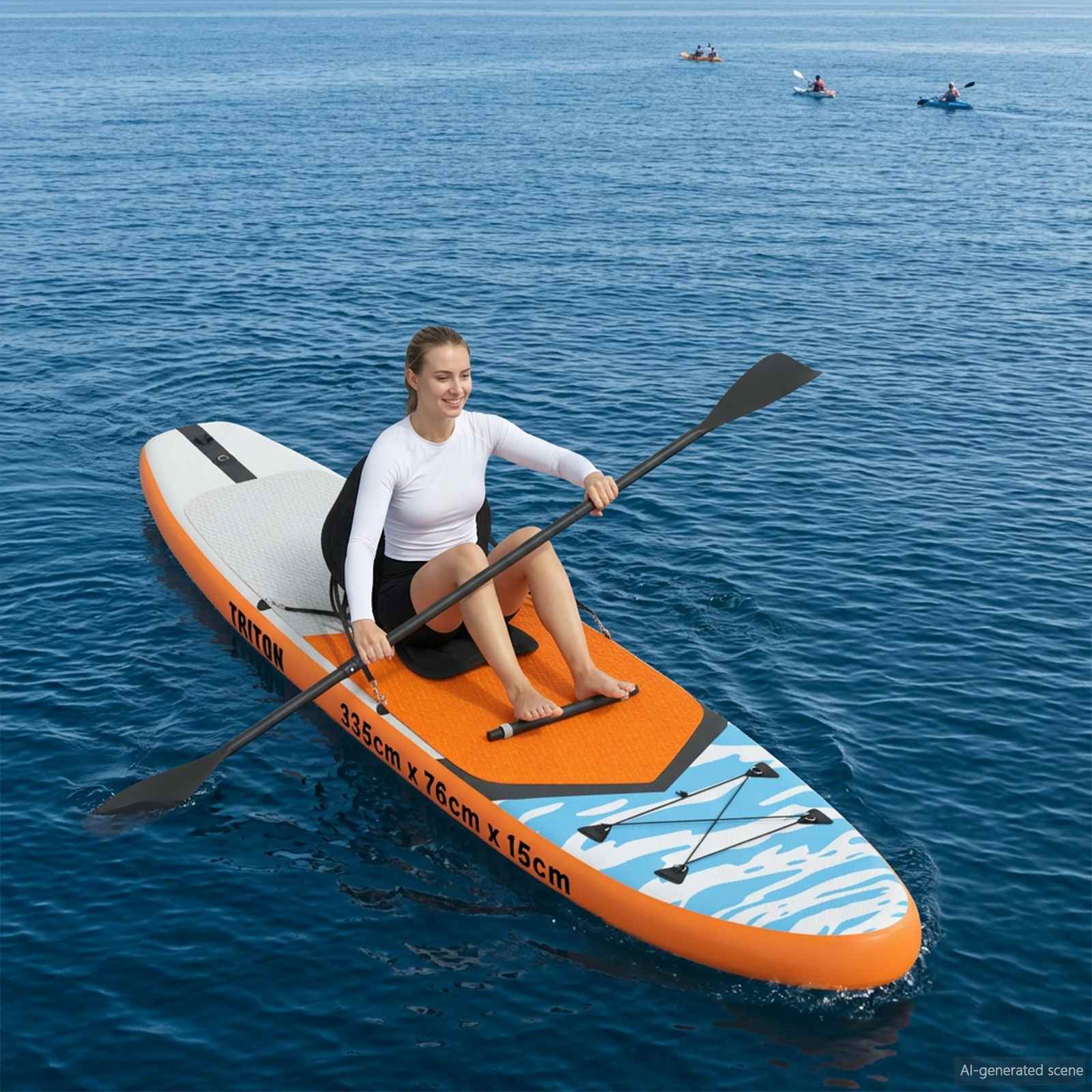 vidaXL Deska SUP z siedziskiem 2-w-1 TRITON 335 x 76 x 15 cm niebieski