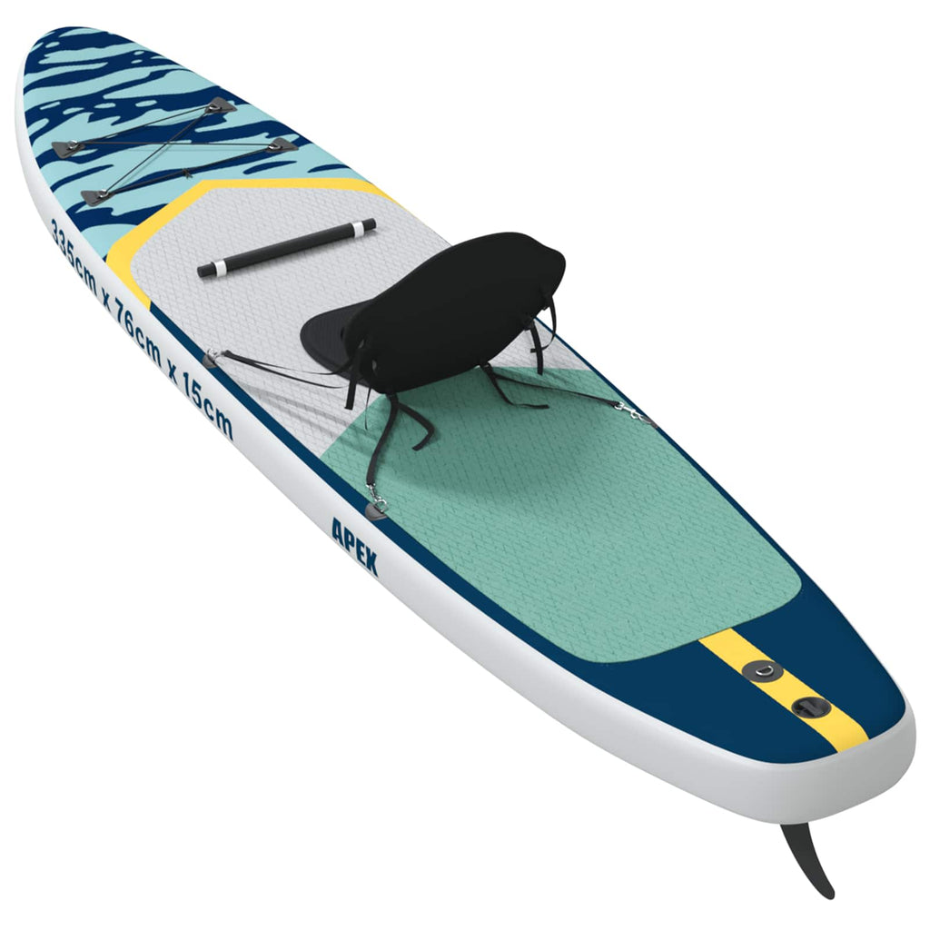 vidaXL Deska SUP z siedziskiem 2-w-1 APEX 335 x 76 x 15 cm niebieski