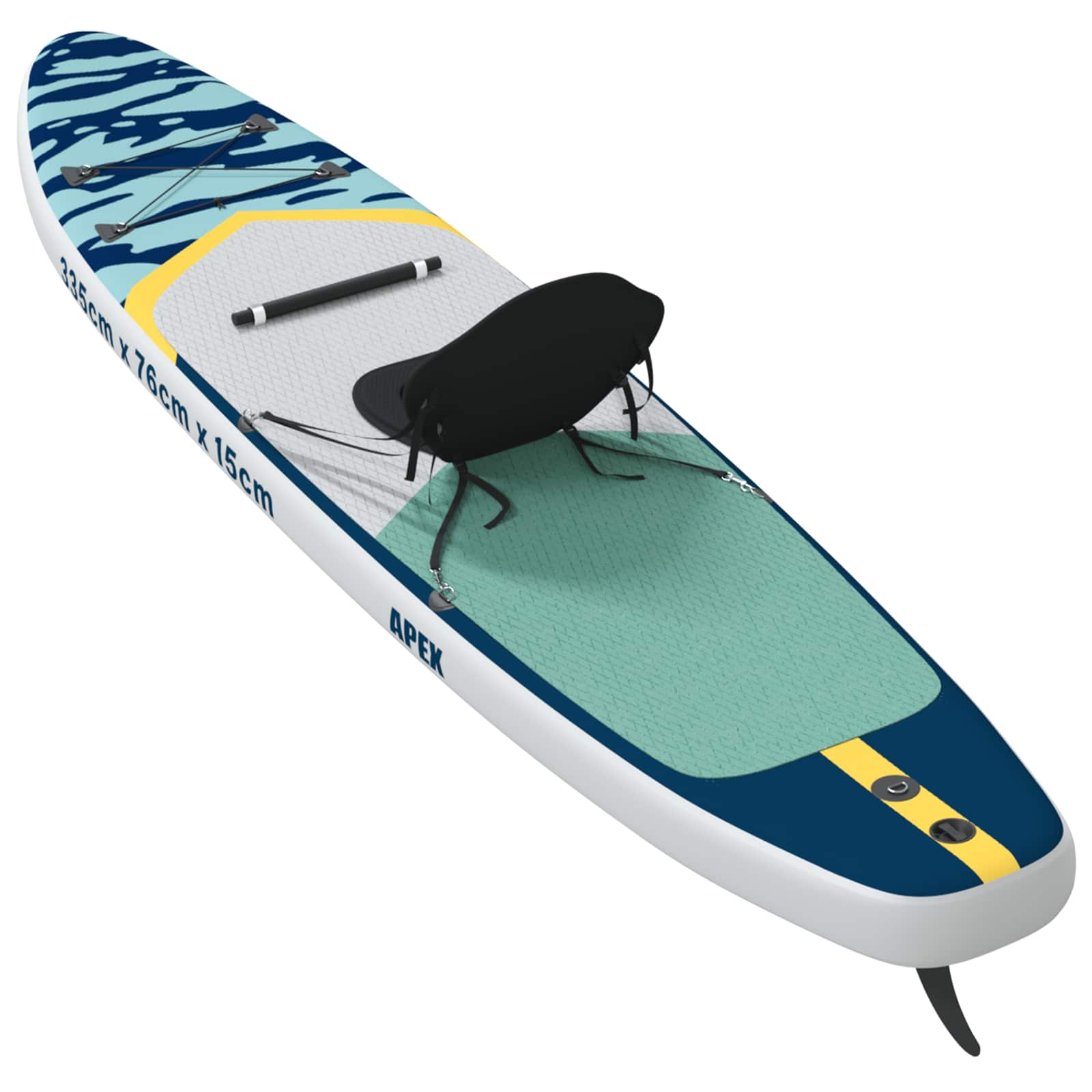 vidaXL Deska SUP z siedziskiem 2-w-1 APEX 335 x 76 x 15 cm niebieski