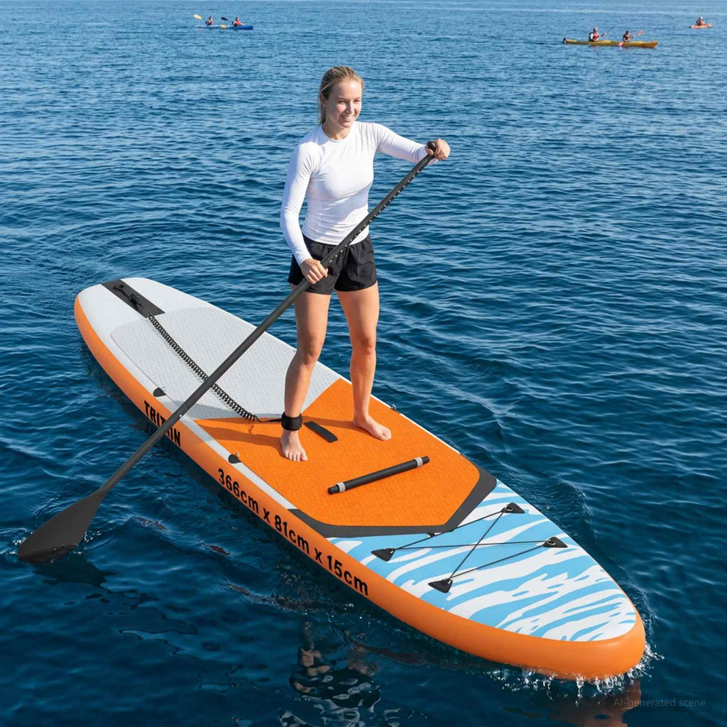 vidaXL Deska SUP z siedziskiem 2-w-1 TRITON 366 x 81 x 15 cm niebieski