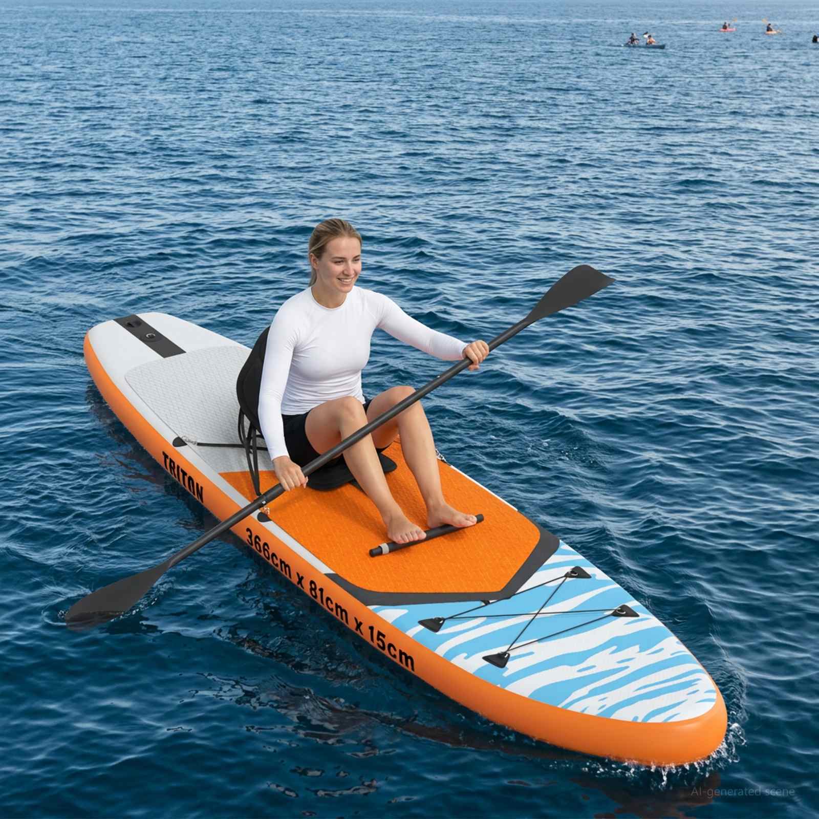vidaXL Deska SUP z siedziskiem 2-w-1 TRITON 366 x 81 x 15 cm niebieski