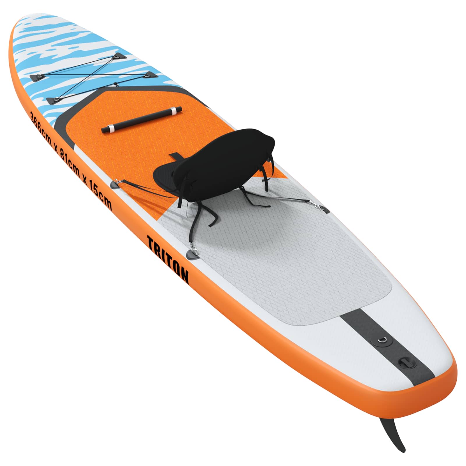 vidaXL Deska SUP z siedziskiem 2-w-1 TRITON 366 x 81 x 15 cm niebieski