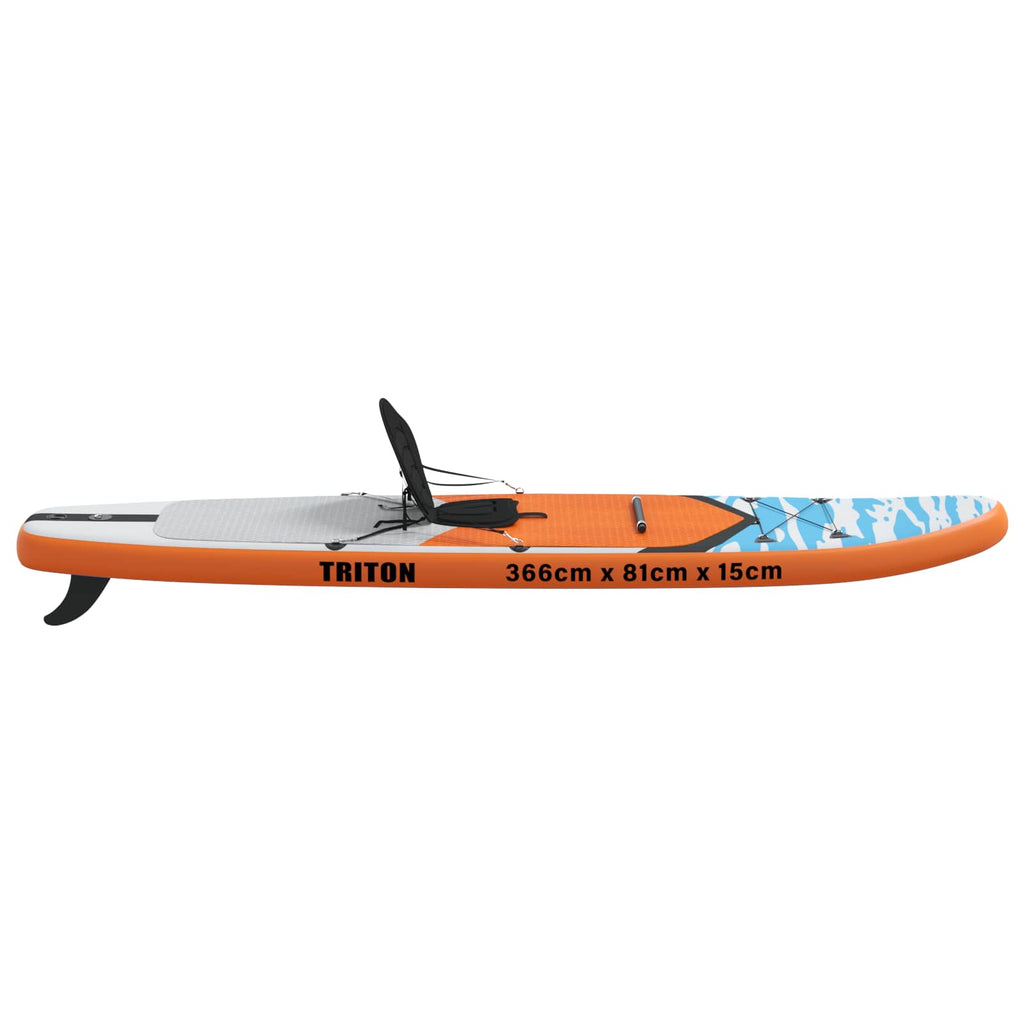 vidaXL Deska SUP z siedziskiem 2-w-1 TRITON 366 x 81 x 15 cm niebieski