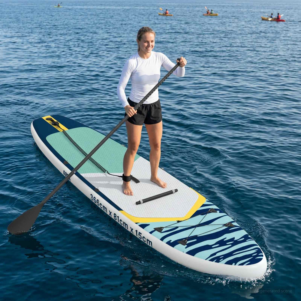 vidaXL Deska SUP z siedziskiem 2-w-1 APEX 366 x 81 x 15 cm niebieski