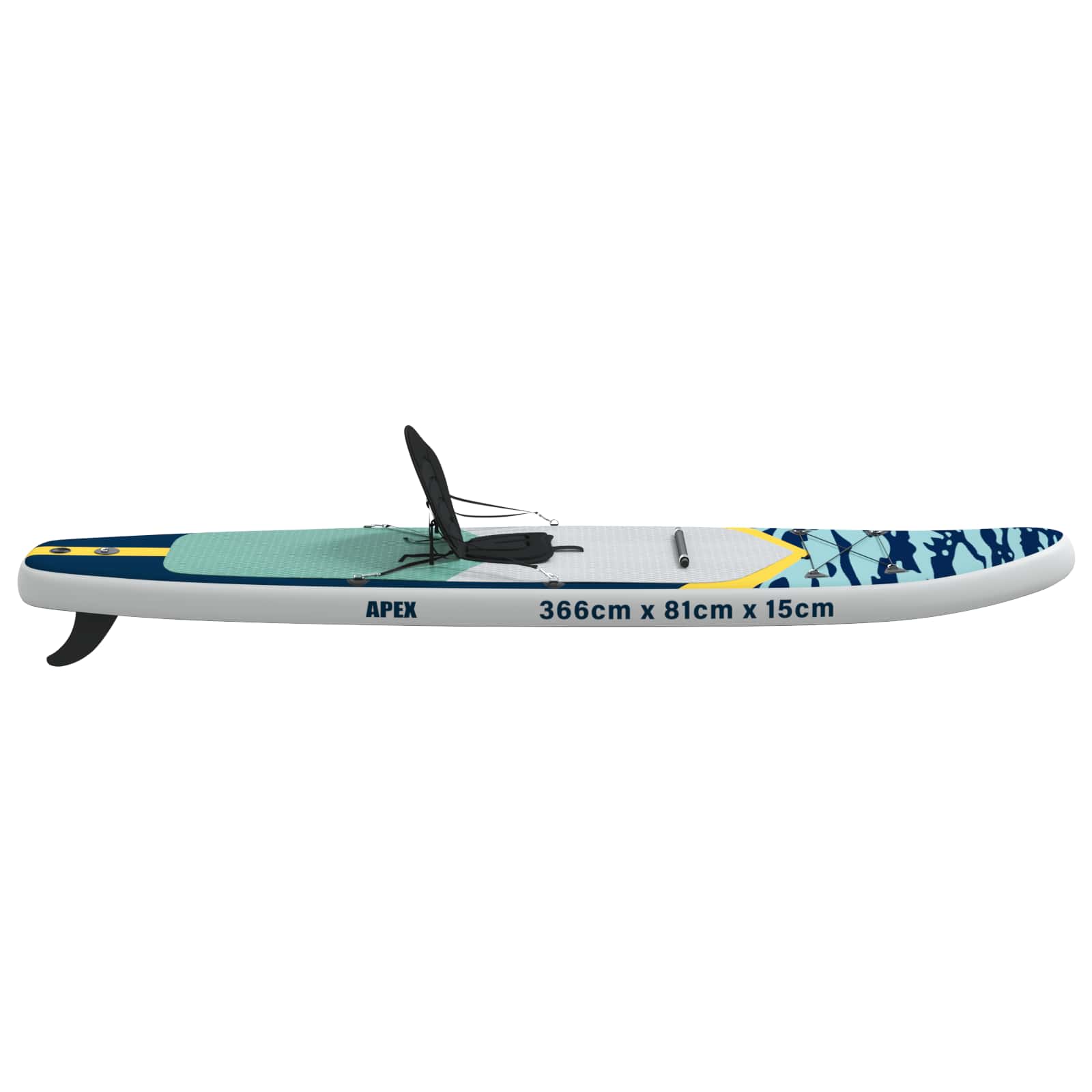 vidaXL Deska SUP z siedziskiem 2-w-1 APEX 366 x 81 x 15 cm niebieski