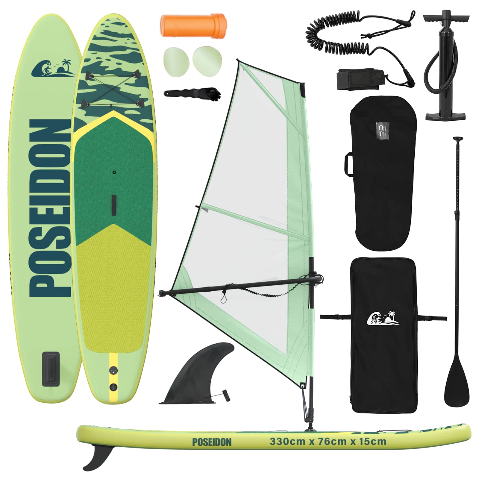 vidaXL Nadmuchiwany deska SUP z żaglem POSEIDON 330 x 76 x 15 cm dla