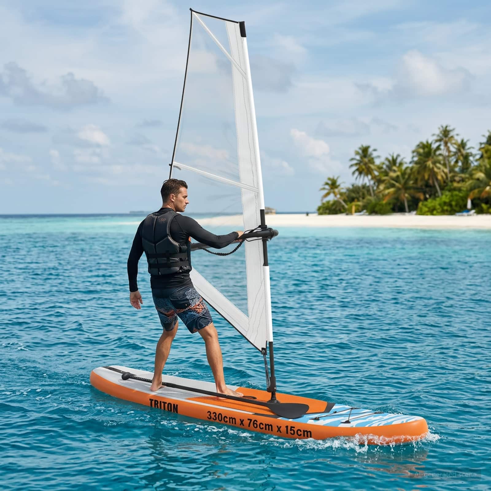 vidaXL Nadmuchiwany deska SUP z żaglem TRITON 330 x 76 x 15 cm dla