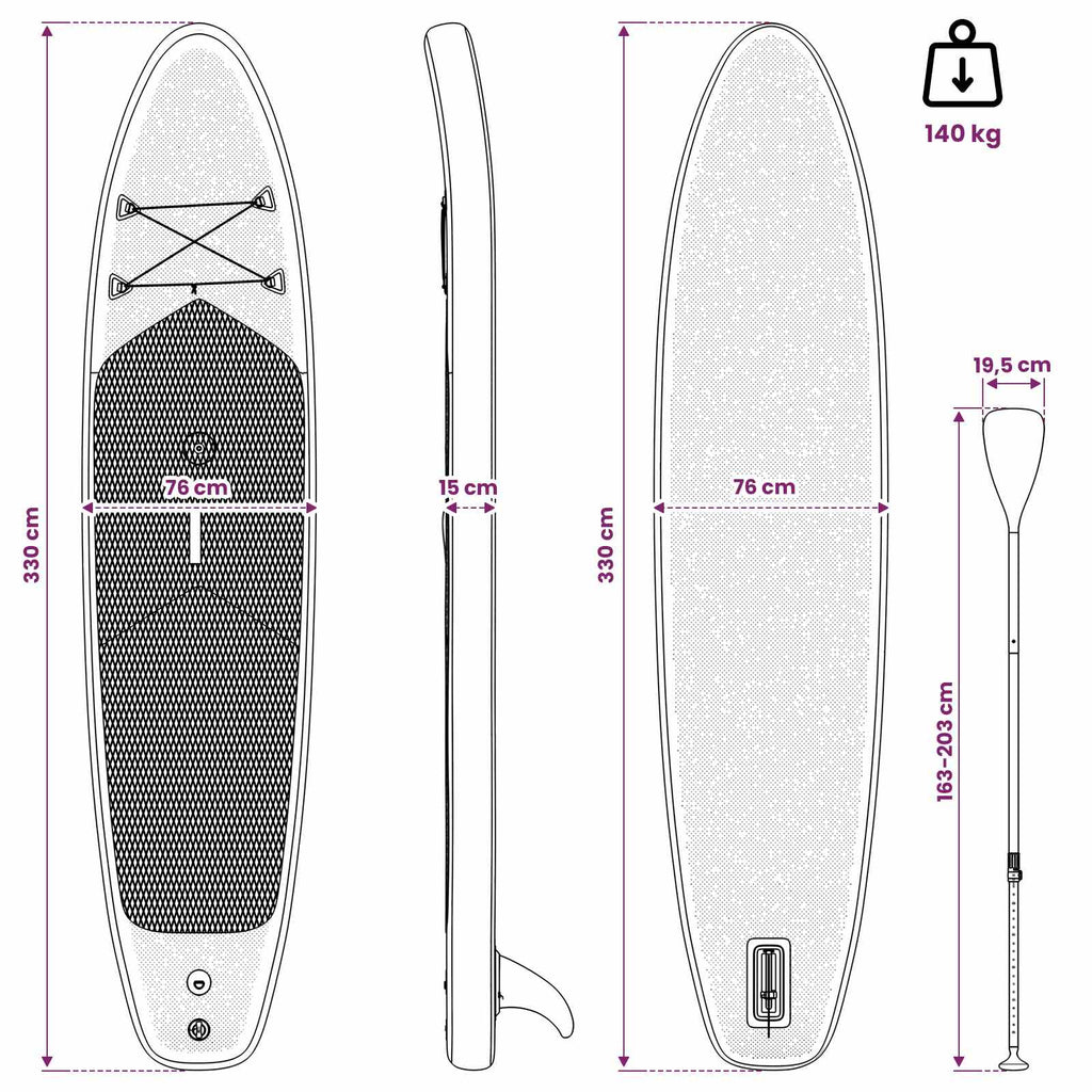 vidaXL Nadmuchiwany deska SUP z żaglem TRITON 330 x 76 x 15 cm dla