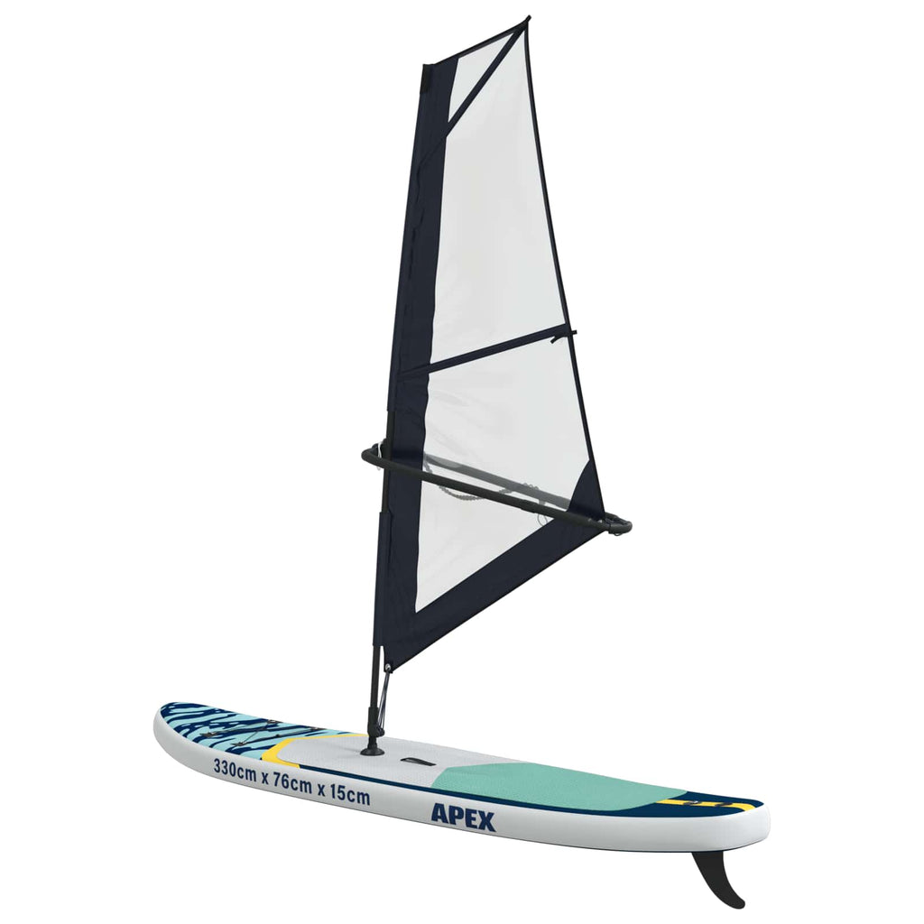 vidaXL Nadmuchiwany deska SUP z żaglem APEX 330 x 76 x 15 cm niebieski