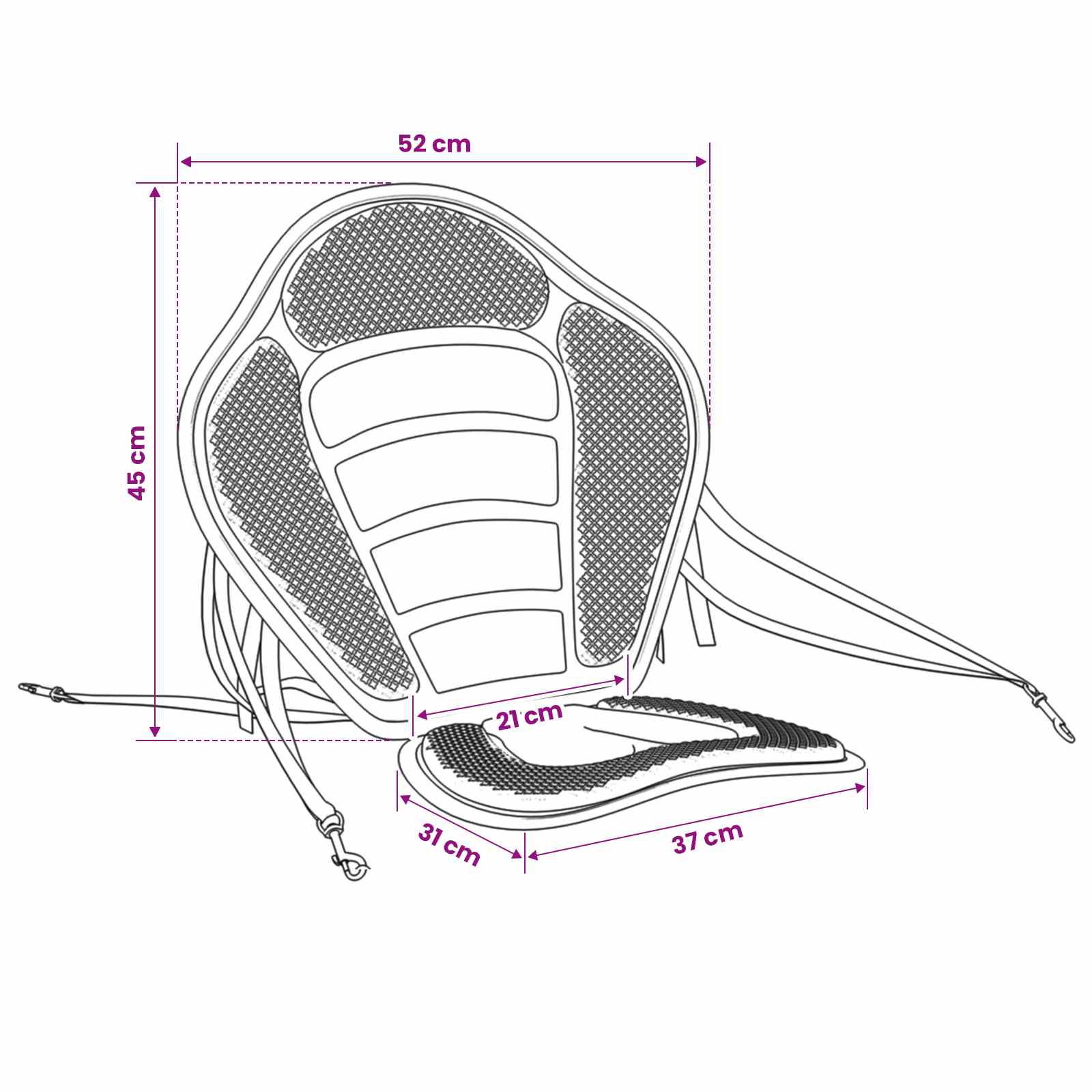 vidaXL Siedzisko do paddle board 52 x 31 x 45 cm Lyocell Czarny