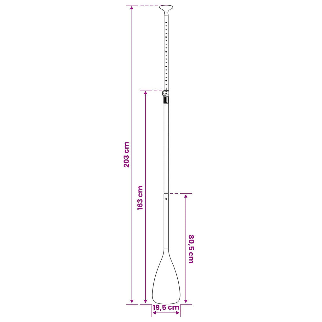 vidaXL 2 w 1 Kajak i SUP Paddle 203 x 19,5 cm Czarny