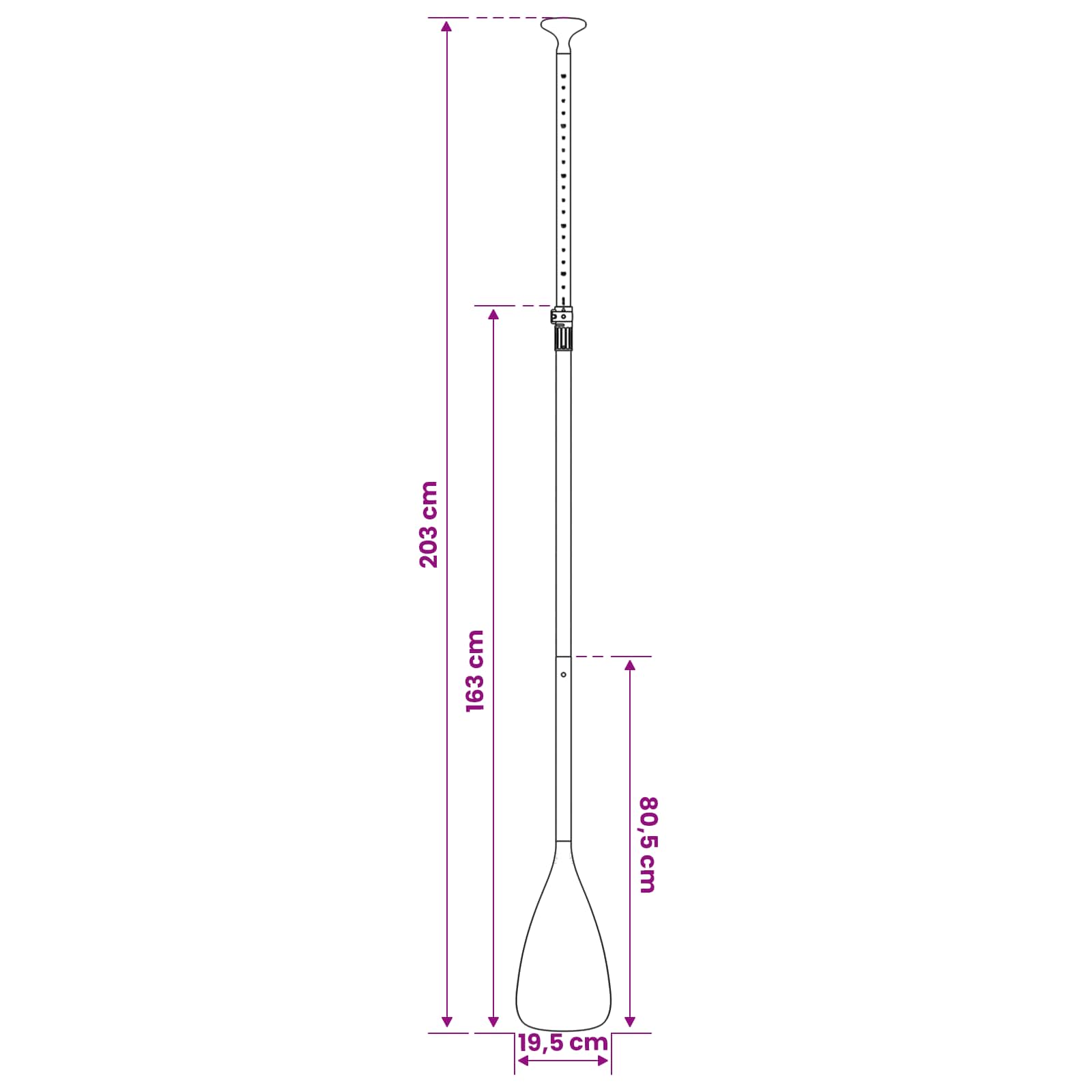 vidaXL 2 w 1 Kajak i SUP Paddle 203 x 19,5 cm Czarny