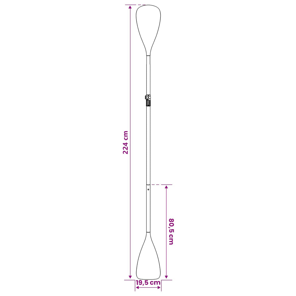 vidaXL 2 w 1 Kajak i SUP Paddle 203 x 19,5 cm Czarny