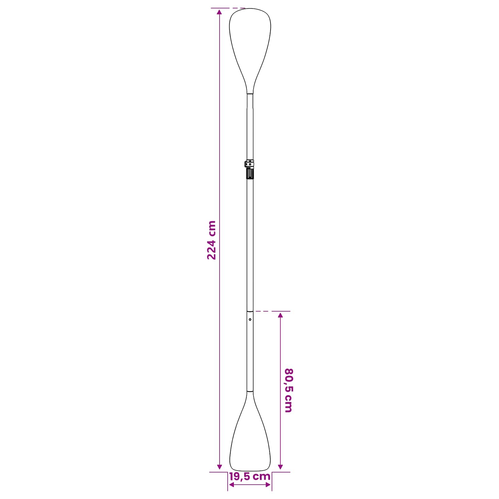 vidaXL 2 w 1 Kajak i SUP Paddle 203 x 19,5 cm Czarny