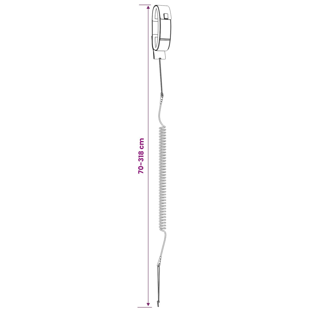 vidaXL Smycz SUP 318 cm