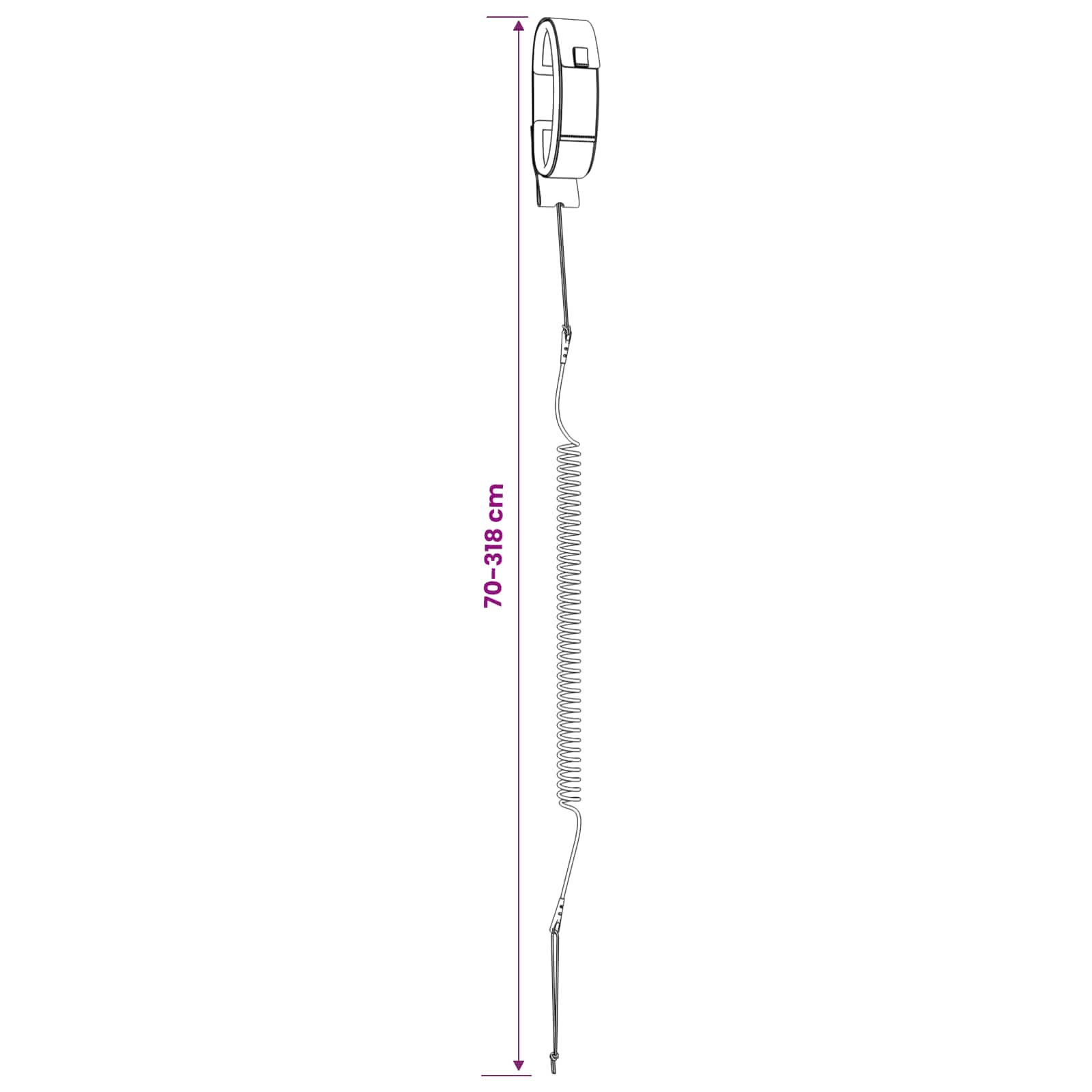 vidaXL Smycz SUP 318 cm