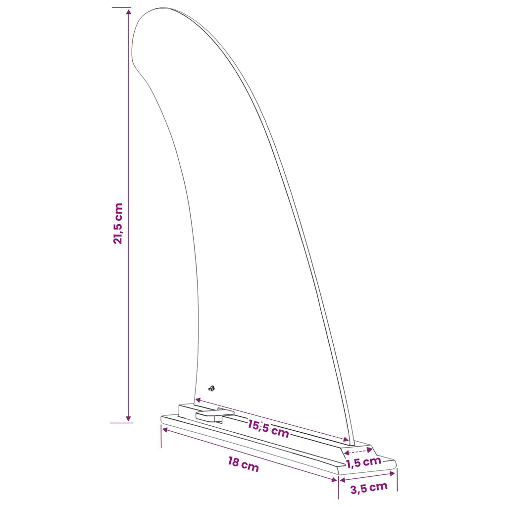 vidaXL Fin do SUP 3,5 x 18 x 21,5 cm nylon Czarny