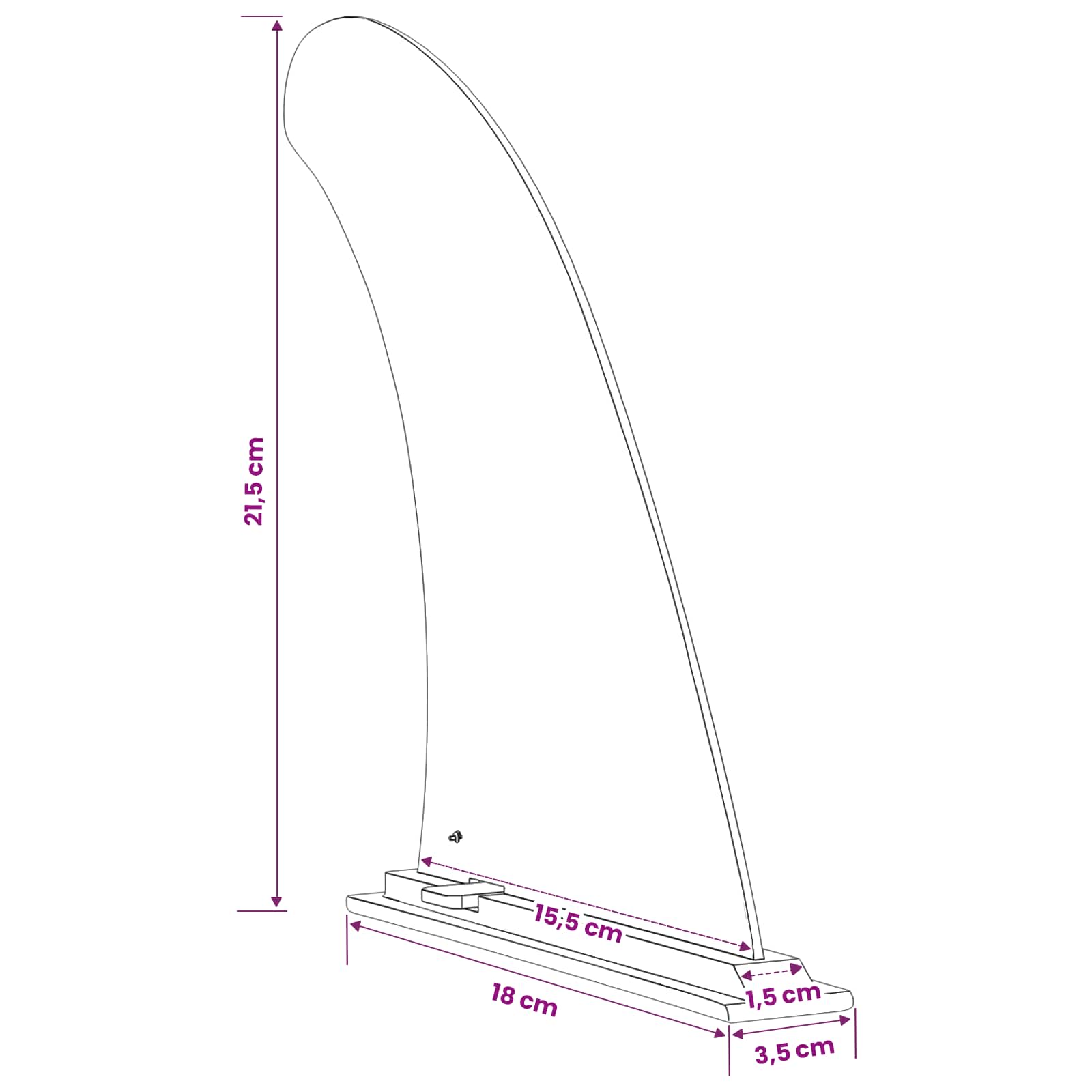 vidaXL Fin do SUP 3,5 x 18 x 21,5 cm nylon Czarny