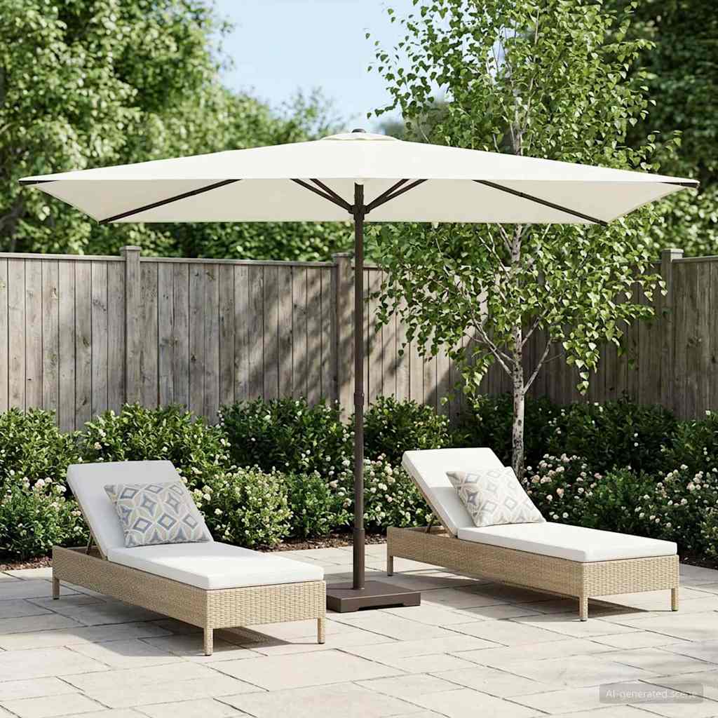 vidaXL Parasolka ogrodowa 200 x 300 cm Poliester Prostokątny kremowy