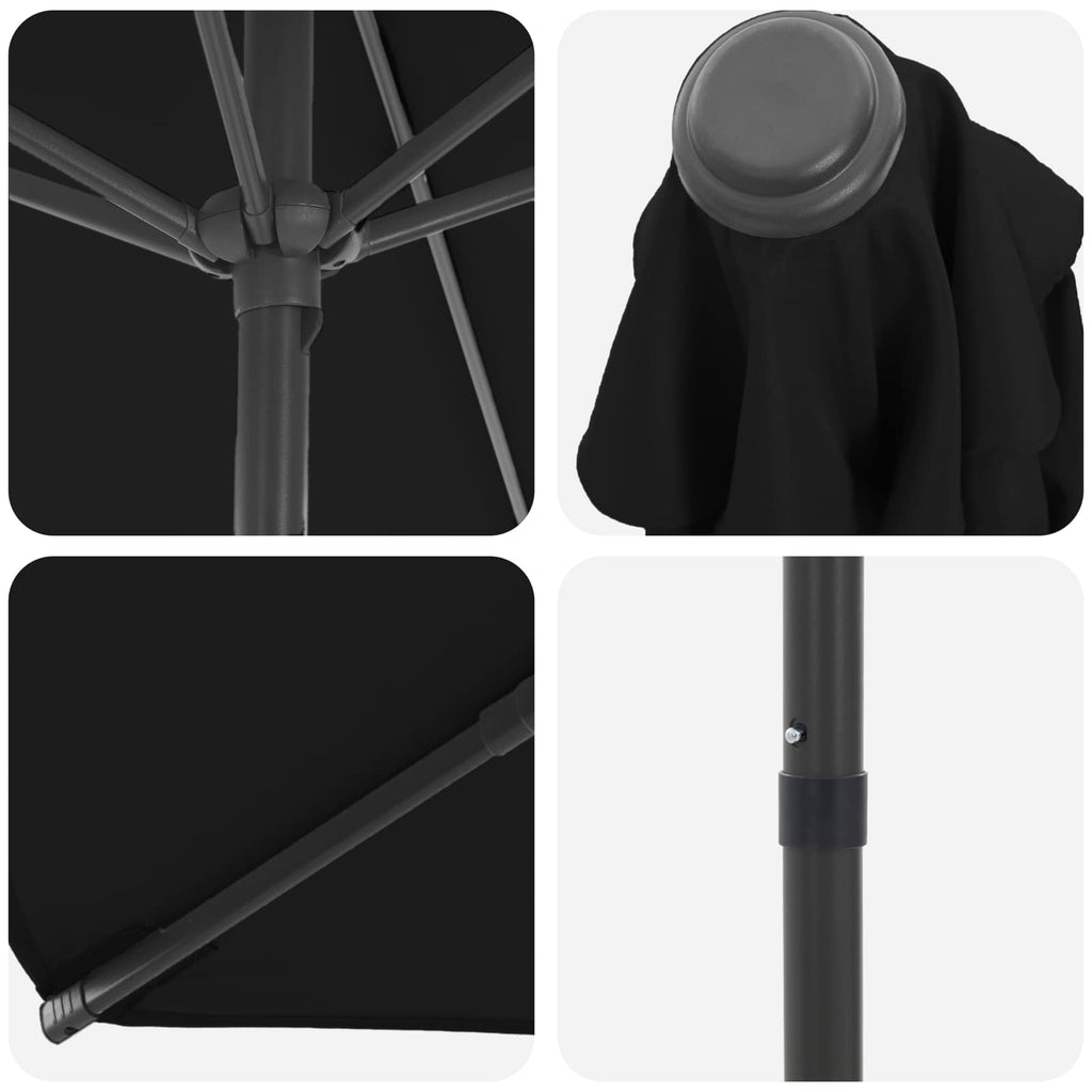 vidaXL Parasolka ogrodowa 270 x 270 cm Poliester Prostokątny Czarny