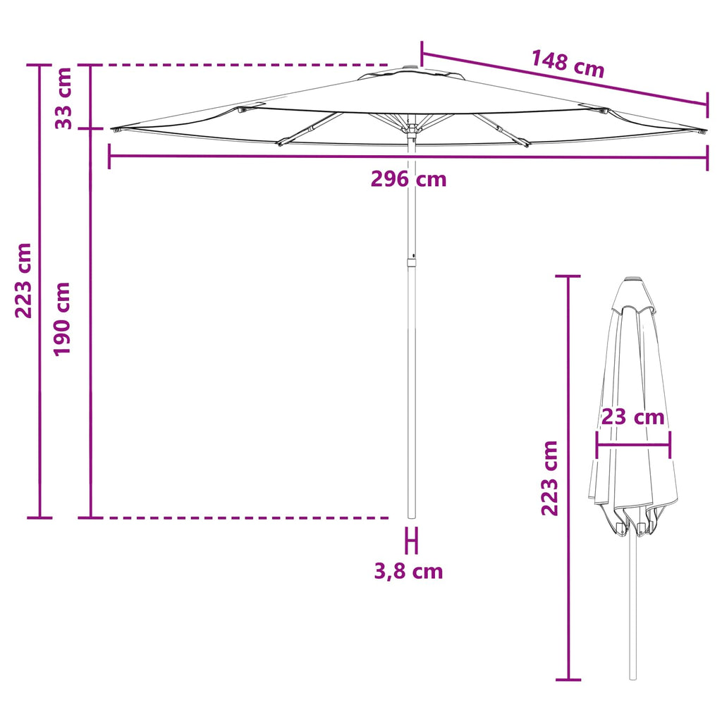 vidaXL Parasolka ogrodowa 300 x 300 cm Poliester Prostokątny