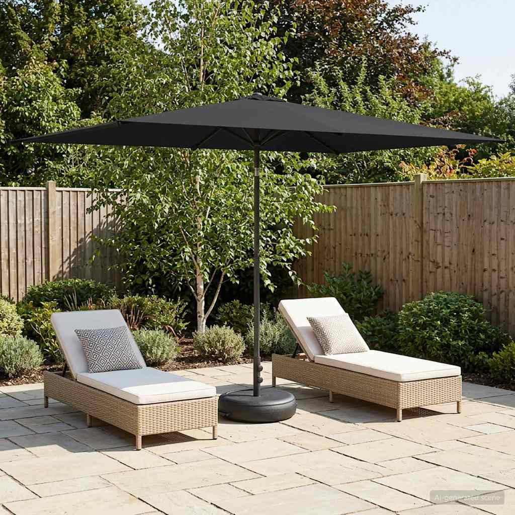 vidaXL Parasol ogrodowy z podstawą 200 x 300 cm Poliester Prostokątny