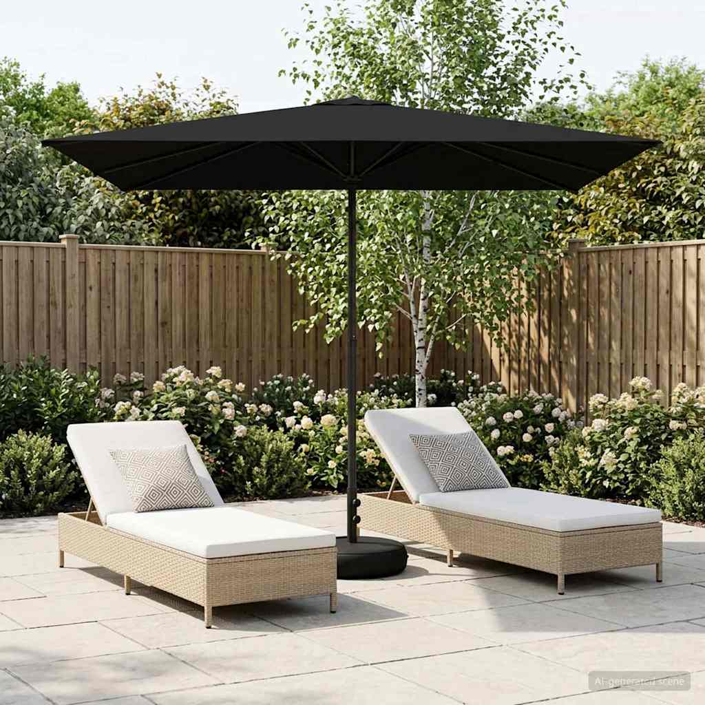 vidaXL Parasol ogrodowy z podstawą 200 x 300 cm Poliester Prostokątny
