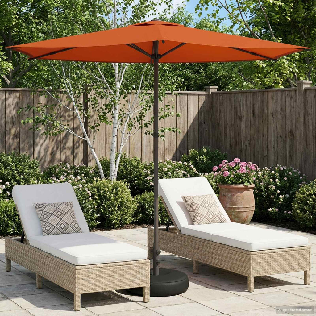 vidaXL Parasol ogrodowy z podstawą 270 x 270 cm Poliester Prostokątny