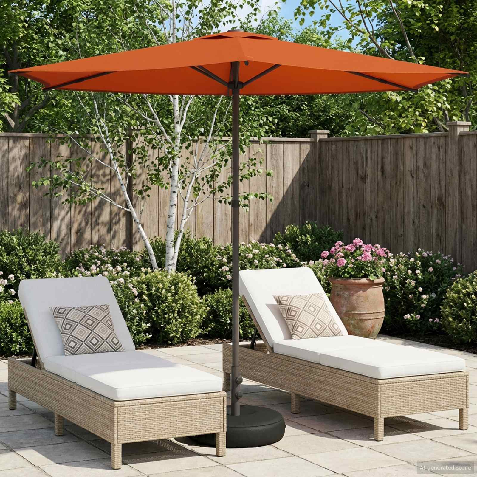 vidaXL Parasol ogrodowy z podstawą 270 x 270 cm Poliester Prostokątny