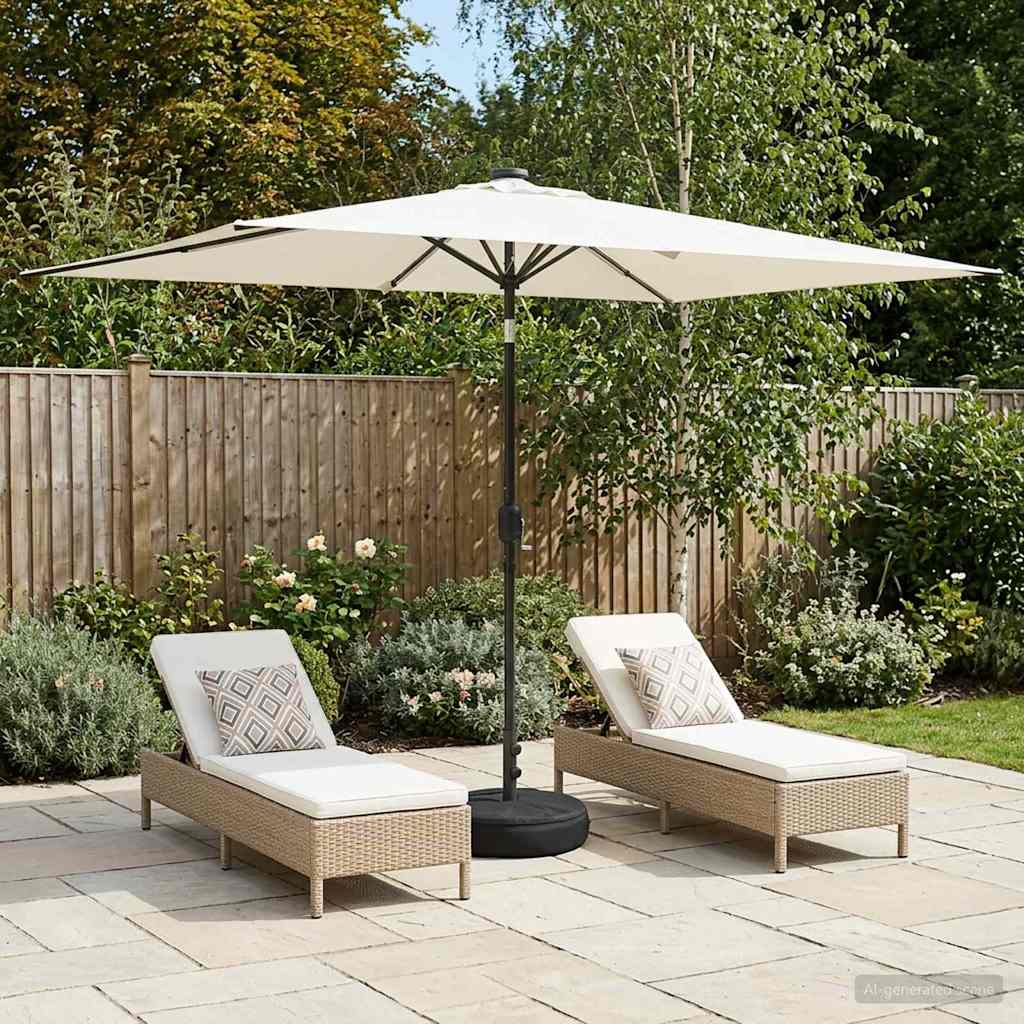 vidaXL Parasol ogrodowy z oświetleniem LED i podstawą 200 x 300 cm