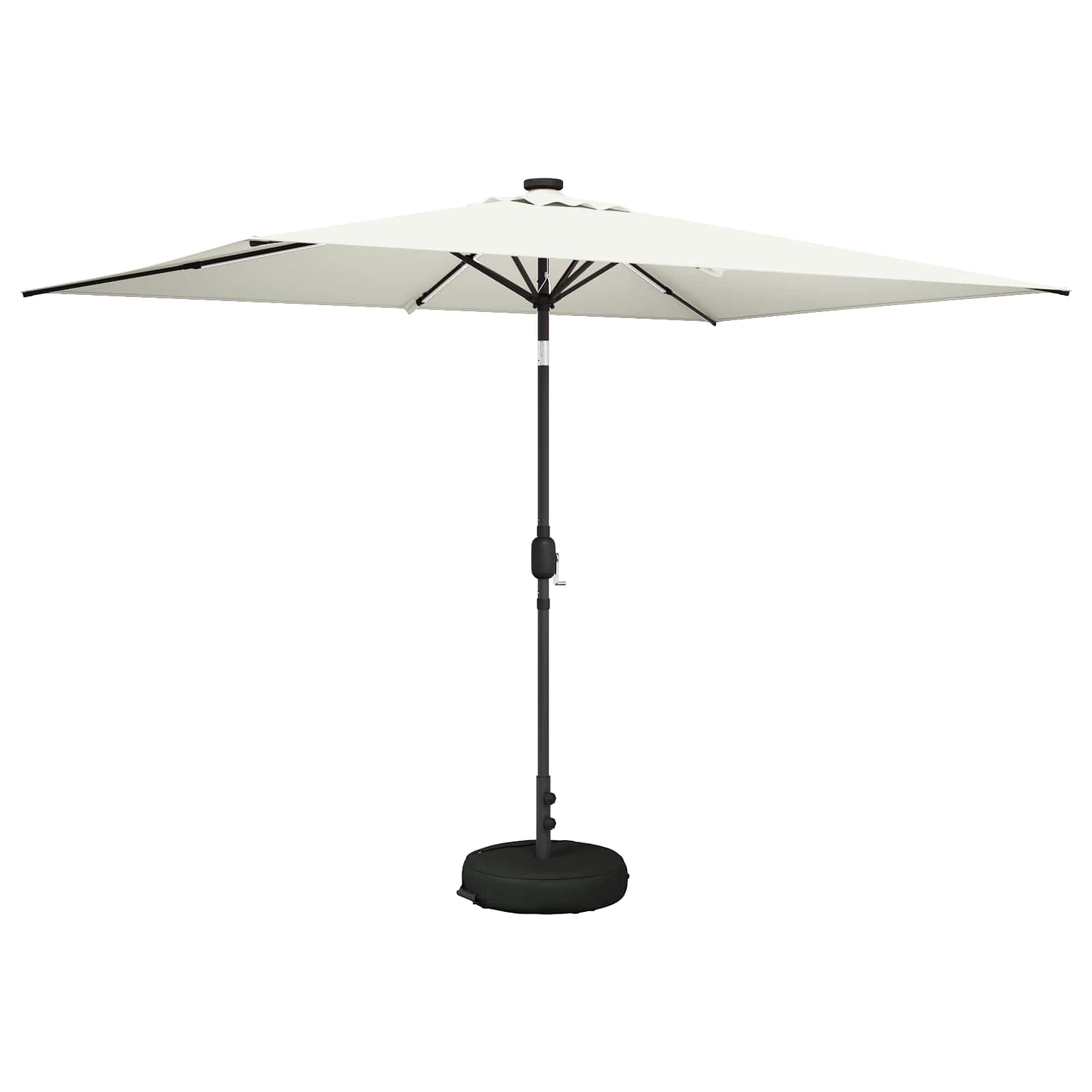 vidaXL Parasol ogrodowy z oświetleniem LED i podstawą 200 x 300 cm