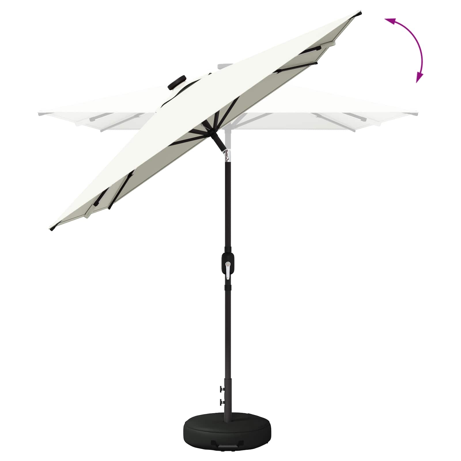 vidaXL Parasol ogrodowy z oświetleniem LED i podstawą 200 x 300 cm