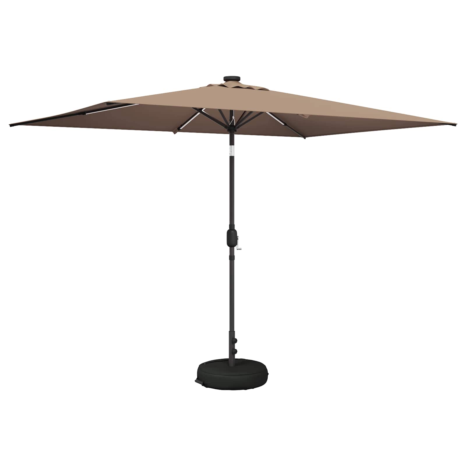 vidaXL Parasol ogrodowy z oświetleniem LED i podstawą 200 x 300 cm